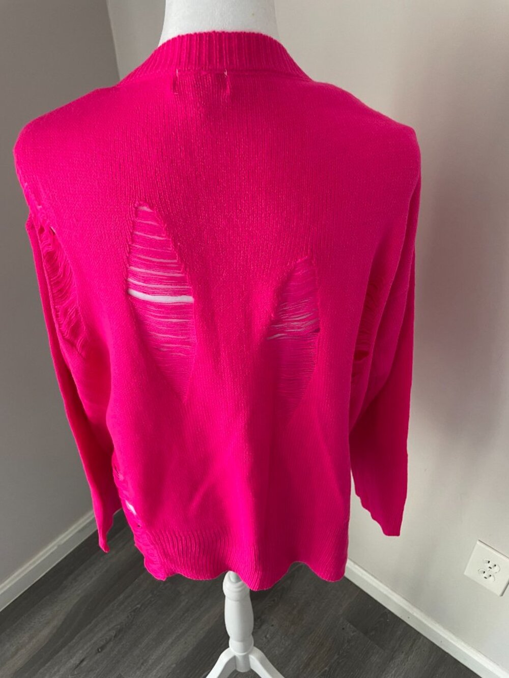 Pink Distressed Sweater - Picture 4 of 6